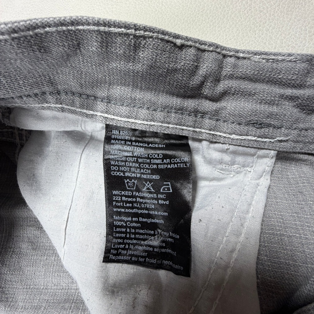 Southpole Mens Relaxed‎ Fit Grey Faded Denim Jeans 40x34 Baggy Streetwear Y2K - Picture 3 of 12